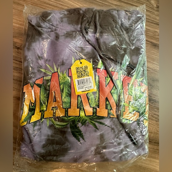 Market Arc Herbal Remedy Tie-dye Hoodie - Purple/Grey/White - Picture 6 of 8